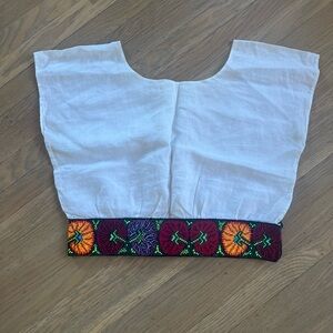 Mexican Cotton & Embroidered Crop Top